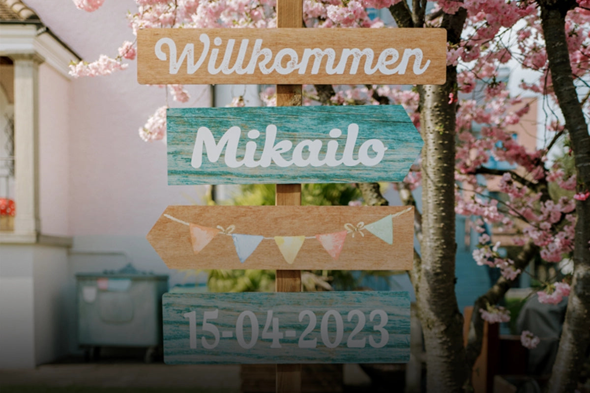 Geburtstafel-Wegweiser - das perfekte personalisierte Geschenk zur Geburt